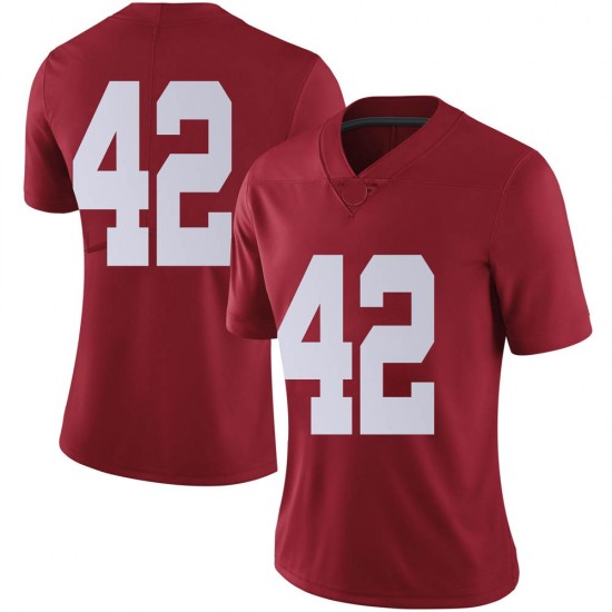 Alabama Crimson Tide Women's Sam Reed #42 No Name Crimson NCAA Nike Authentic Stitched College Football Jersey DG16Q30SO